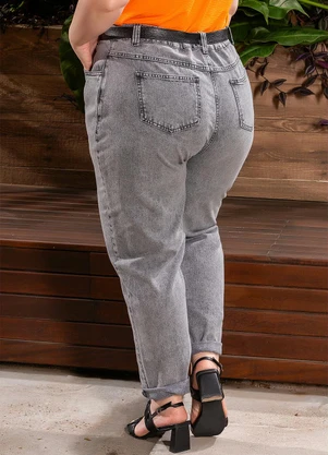 Marguerite - Calça Cinza Slouchy Jeans Plus Size - MARGUERITE