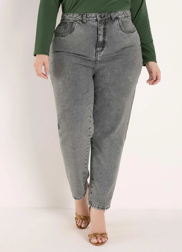 Marguerite - Calça Cinza Slouchy Jeans Plus Size 3