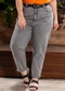 Marguerite - Calça Cinza Slouchy Jeans Plus Size - variação: Cinza
