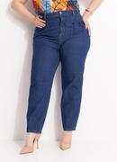 Cal�a em Jeans Escuro Mom