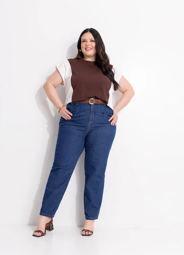 Marguerite - Calça em Jeans Escuro Mom 11