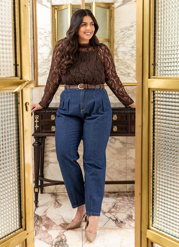 Marguerite - Calça em Jeans Escuro Mom 6