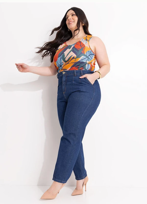 Marguerite - Calça em Jeans Escuro Mom 7