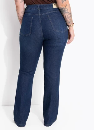 Marguerite - Calça Jeans Azul Escuro com Elastano Flare - MARGUERITE
