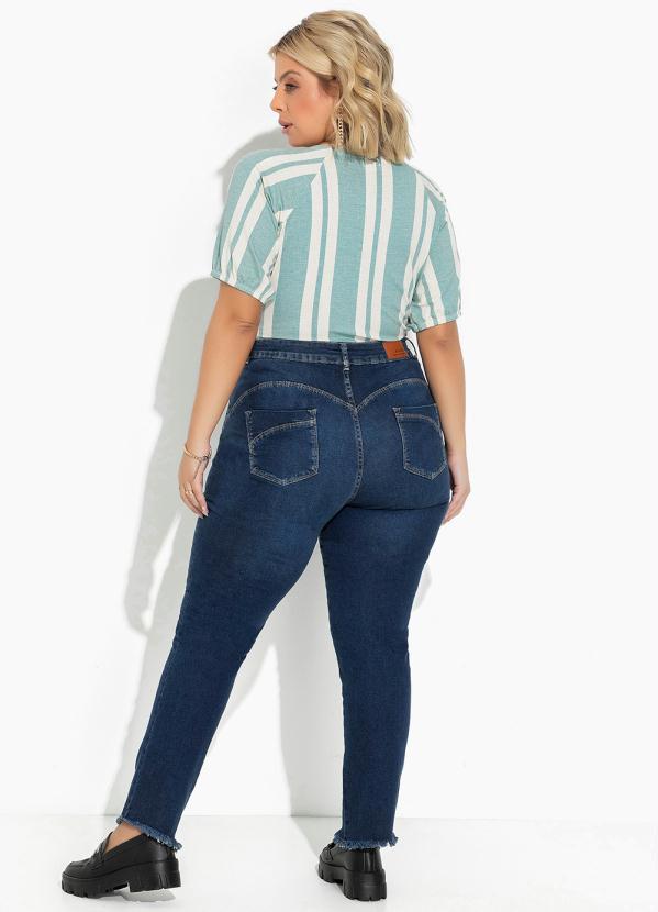 Sawary Jeans - Calça Jeans Azul Escuro em Jeans 4