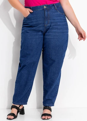Calça Jeans Azul Escuro em Jeans Marguerite