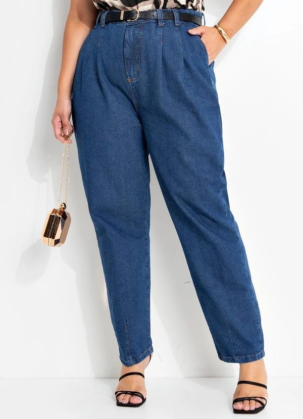 Marguerite - Calça Jeans Azul Escuro em Jeans