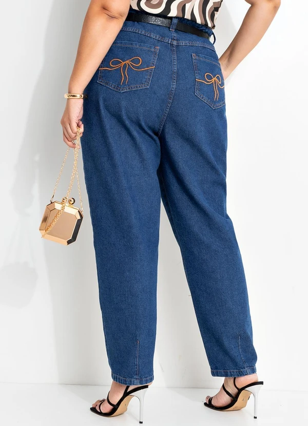 Marguerite - Calça Jeans Azul Escuro em Jeans 8