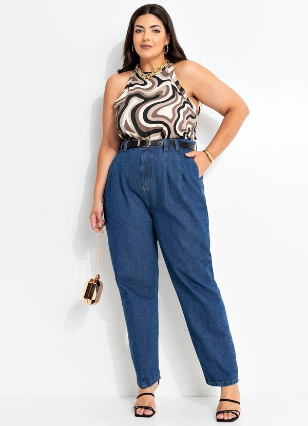 Marguerite - Calça Jeans Azul Escuro em Jeans 7