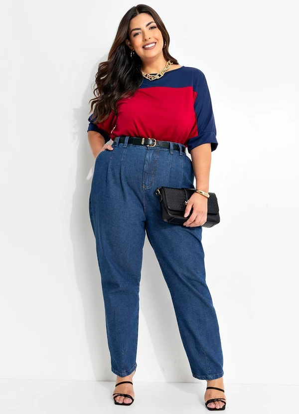 Marguerite - Calça Jeans Azul Escuro em Jeans 5