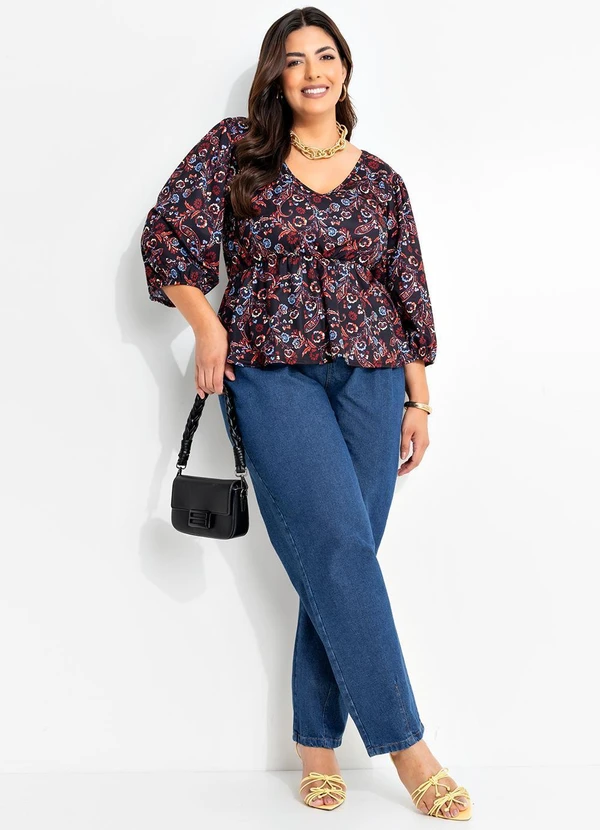 Marguerite - Calça Jeans Azul Escuro em Jeans 4