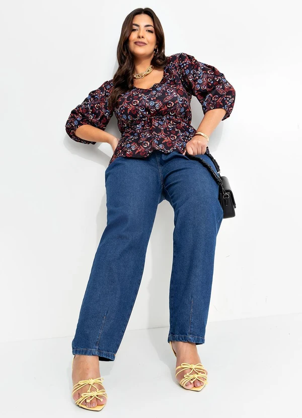 Marguerite - Calça Jeans Azul Escuro em Jeans 3