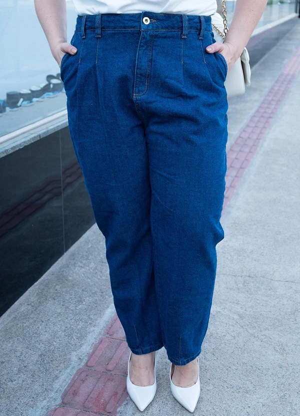 Marguerite - Calça Jeans Azul Escuro em Jeans 2