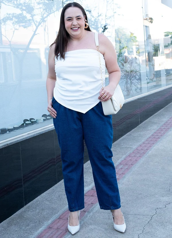 Marguerite - Calça Jeans Azul Escuro em Jeans