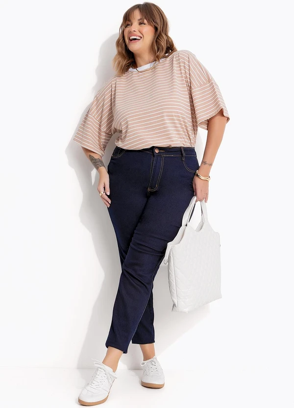 Marguerite - Calça Jeans Azul Escuro em Jeans 6