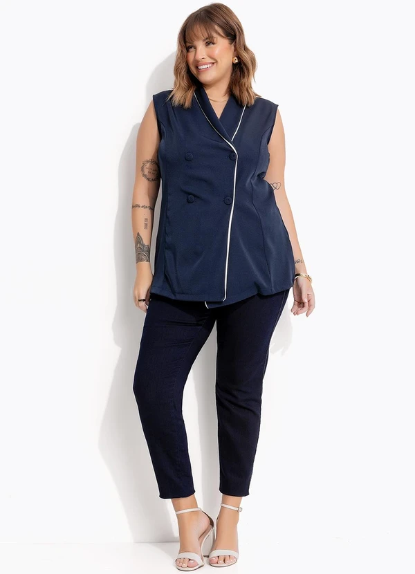 Marguerite - Calça Jeans Azul Escuro em Jeans