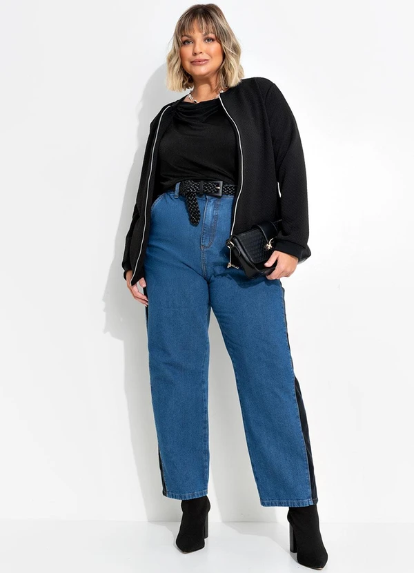 Marguerite - Calça Jeans Azul Escuro em Jeans 3