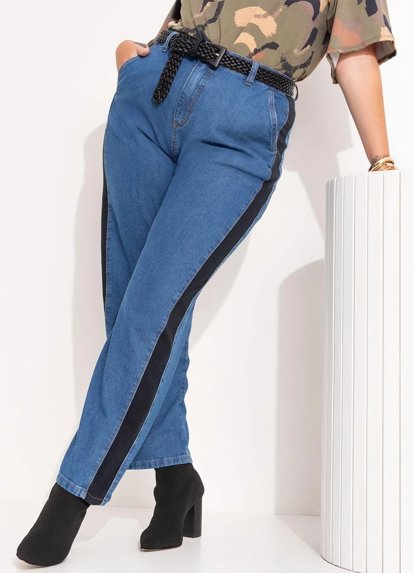 Marguerite - Calça Jeans Azul Escuro em Jeans 10