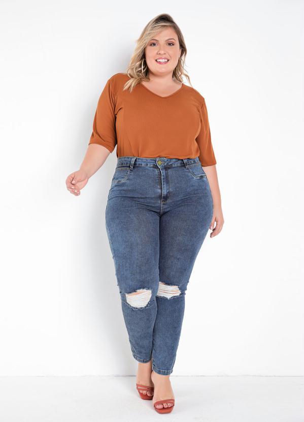 Sawary Jeans - Calça Jeans Cigarrete Destroyed Sawary Plus Size 3