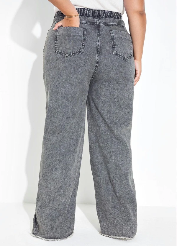 Marguerite - Calça Jeans Cinza Wide Leg Plus Size 2