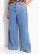 Cal�a jeans claro leve pantalona