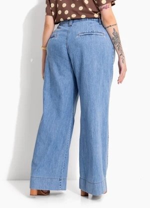 Marguerite - Calça Jeans Claro Leve Pantalona - MARGUERITE