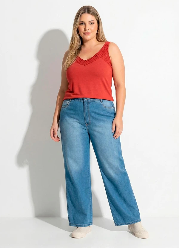 Marguerite - Calça Jeans Claro Reta com Cinto 2