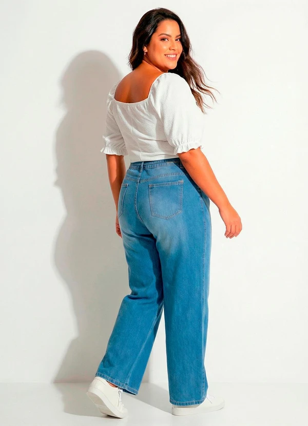 Marguerite - Calça Jeans Claro Reta com Cinto 15