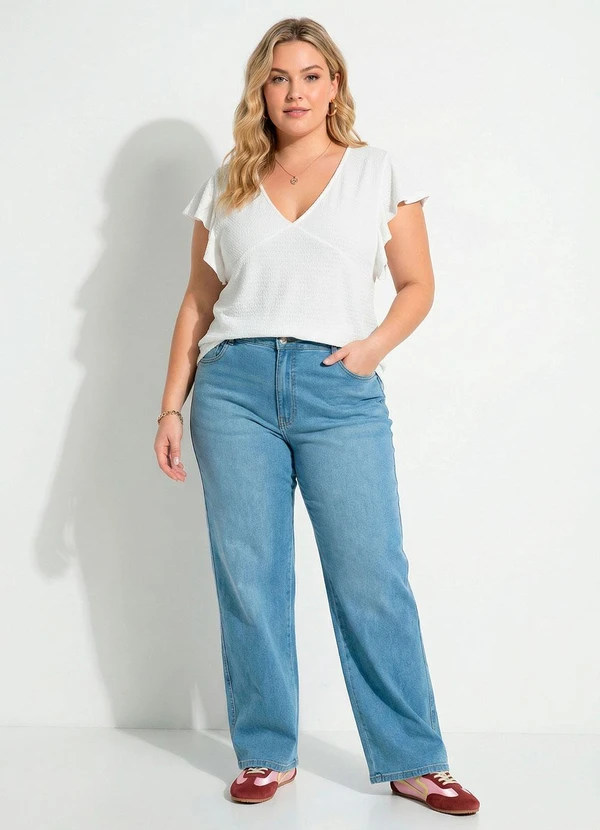 Marguerite - Calça Jeans Claro Reta com Cinto 16