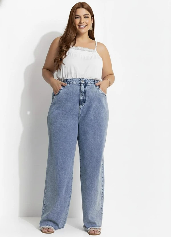 Marguerite - Calça Jeans Claro Wide Leg 3