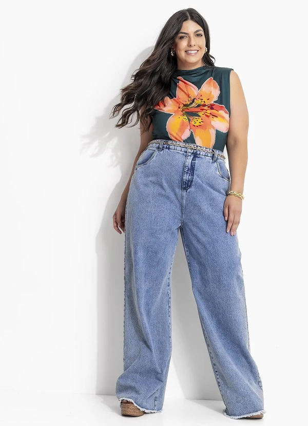 Marguerite - Calça Jeans Claro Wide Leg 9