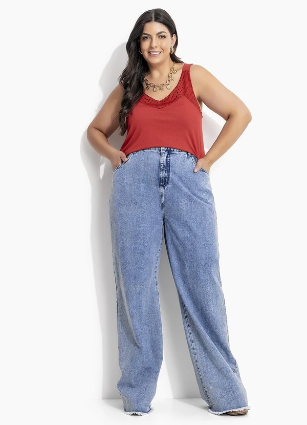 Marguerite - Calça Jeans Claro Wide Leg 10