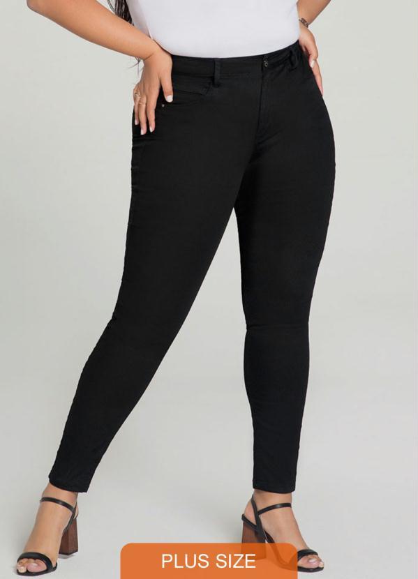 Lunender Mais Mulher - Calça Jeans com Elastano Preto
