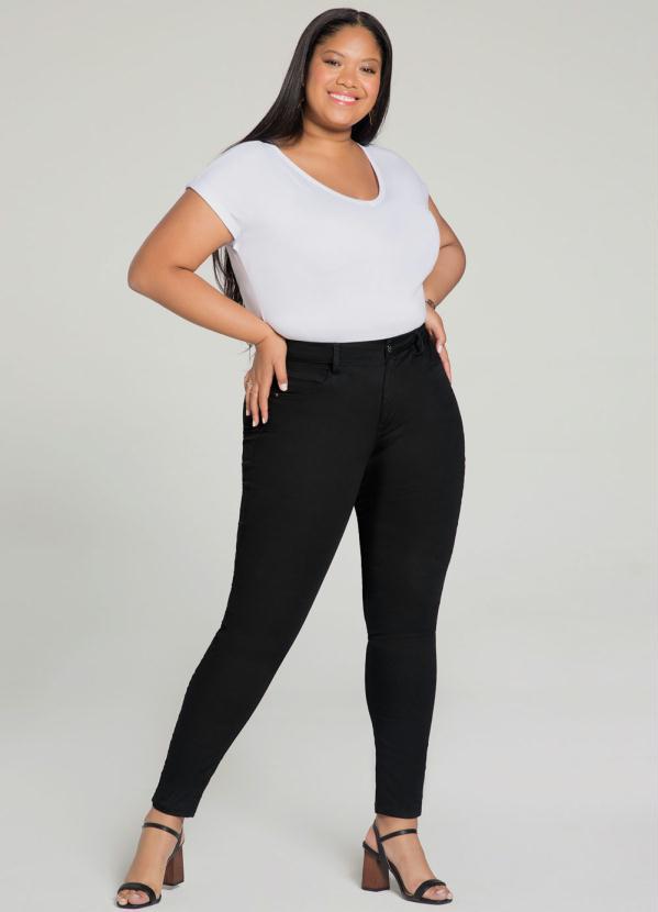 Lunender Mais Mulher - Calça Jeans com Elastano Preto 3