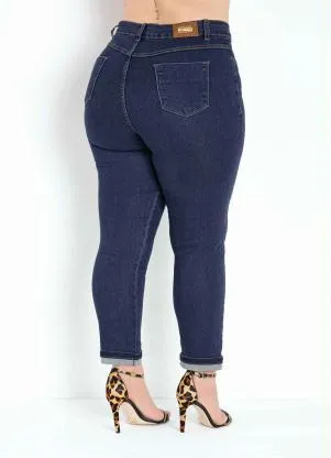 Sawary Jeans - Calça Jeans Cropped com Dobra Plus Size Sawary - SAWARY JEANS