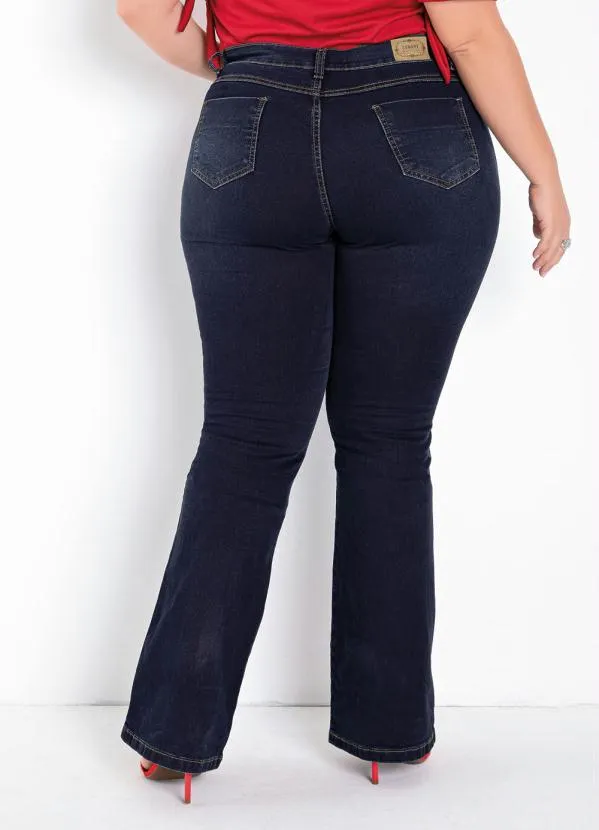 Sawary Jeans - Calça Jeans Escura Flare Sawary Plus Size 5