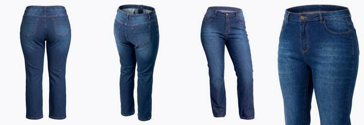 Cal�a Jeans Escuro Flare com Elastano