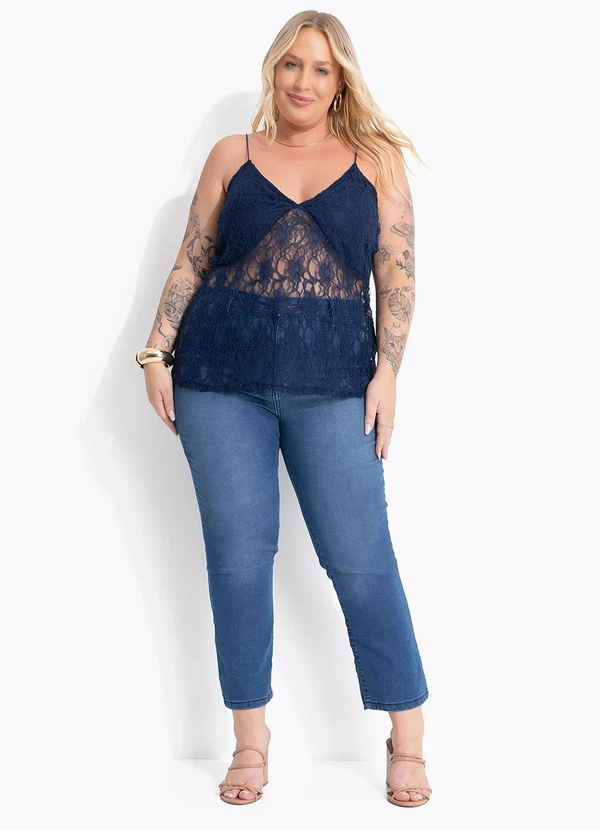 Marguerite - Calça Jeans Escuro Skinny Cintura Alta 9