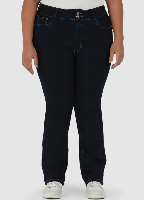 Malwee Plus - Calça Jeans Feminina Azul Escuro