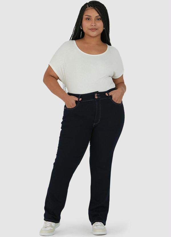 Malwee Plus - Calça Jeans Feminina Azul Escuro 5