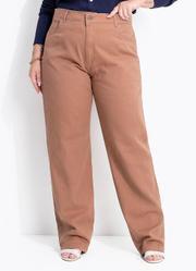 Cal�a Jeans Marrom Claro Mom