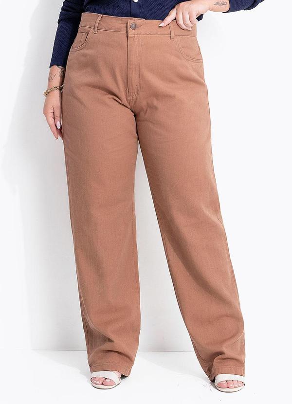 Cal�a Jeans Marrom Claro Mom