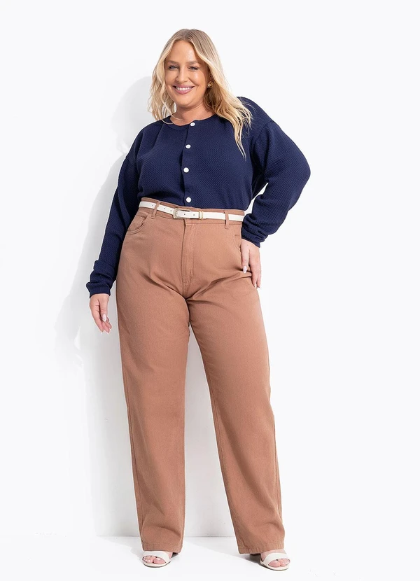 Marguerite - Calça Jeans Marrom Claro Mom 5