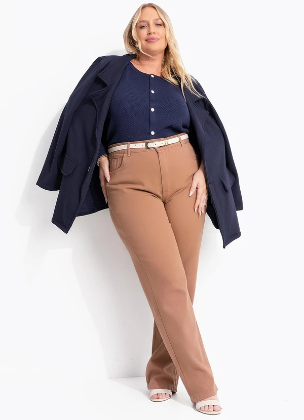 Marguerite - Calça Jeans Marrom Claro Mom 7