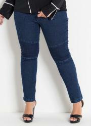 Cala Jeans Plus Size com Efeitos no Joelho