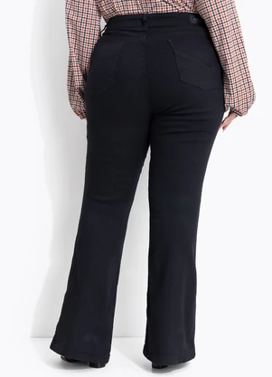 Marguerite - Calça Jeans Preta com Elastano Flare - MARGUERITE