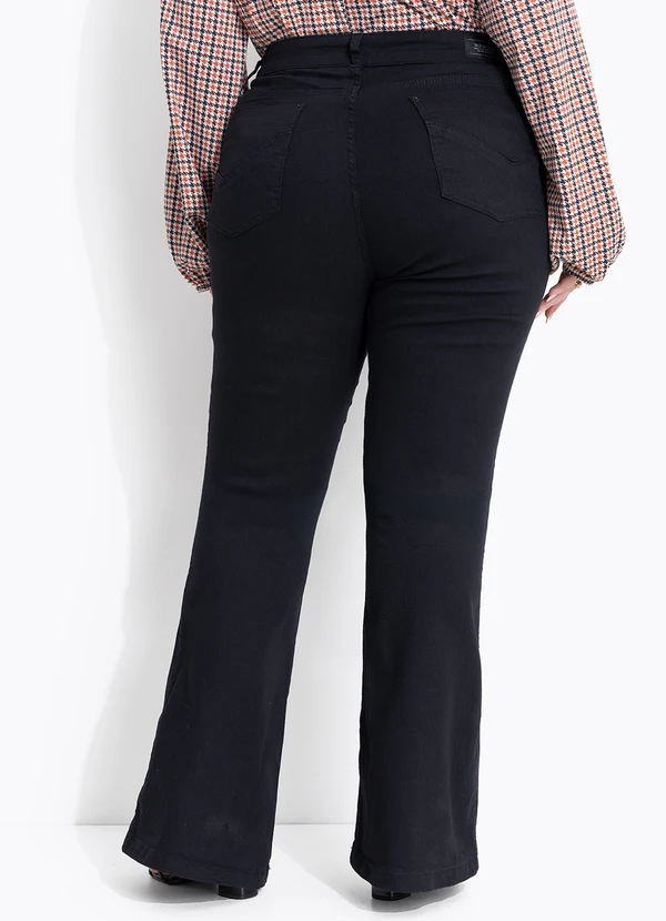 Marguerite - Calça Jeans Preta com Elastano Flare 2