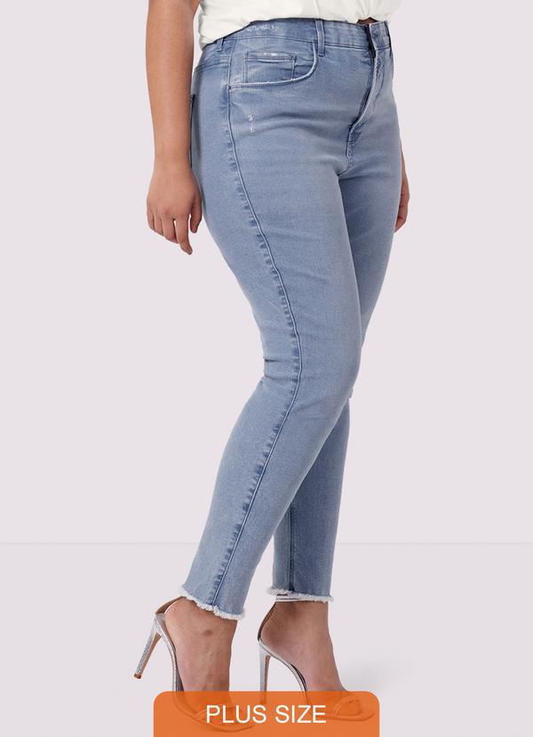 Lunender Mais Mulher - Calça Jeans Skinny Plus Size Cropped Chapa Barriga Jeans