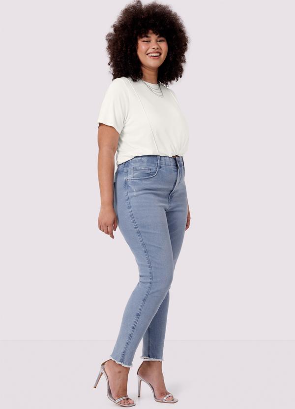 Lunender Mais Mulher - Calça Jeans Skinny Plus Size Cropped Chapa Barriga Jeans 3