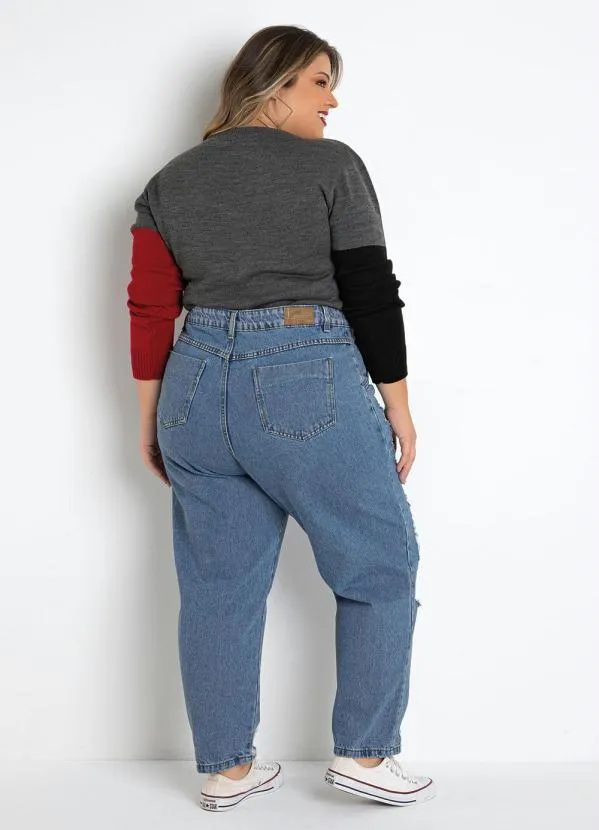 Sawary Jeans - Calça Jeans Slouchy com Rasgos Sawary Plus Size 5